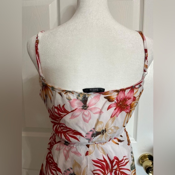 💙SHEIN Women Floral Print Cami Romper white green red and Pink - Picture 8 of 12